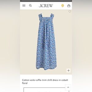 JCrew Cotton floral midi dress, size medium
